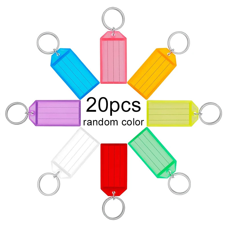 5~100pcs Keychain Key Tags Label Baggage Tag with Split Ring Colorful Plastic for DIY Numbered Name ID Label Name Tags TMZ