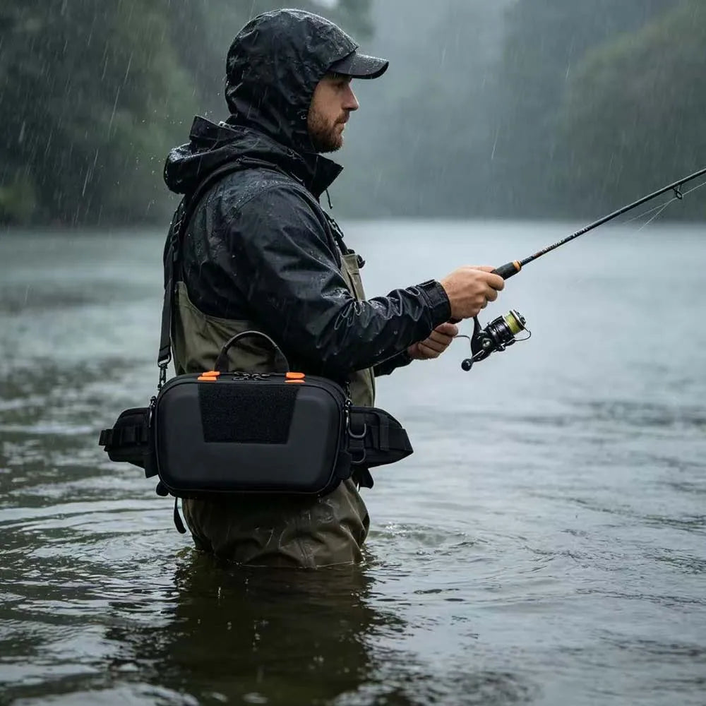 Lure bag fishing gear bag multi-functional waist bag cross-body bag large capacity fishing rod bag