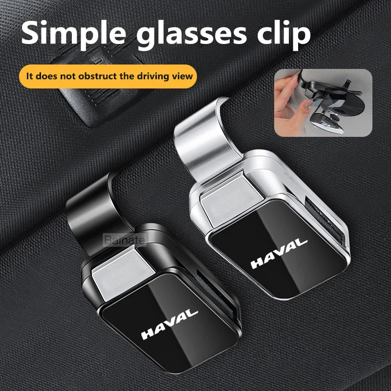 For Haval F7 H6 H2 H3 H4 H5 H9 M6 F5 F9 Car Sun Visor Glasses Clip One-hand Pressing Eyeglasses Holder Car interior accessories