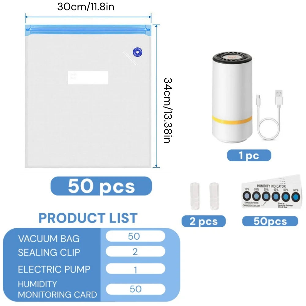 3D Printer Filament Storage Bag Kit with Pump,  PLA/ABS/PETG Filament Dryer Safekeeping Humidity Resistant For 3D Printer Parts