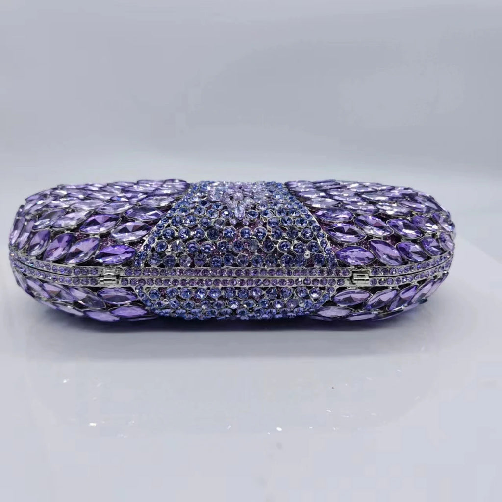 High Quality Diamond Horse Eye Bag Crystal Clutch Purse Dinner Luxury Women's Handbag