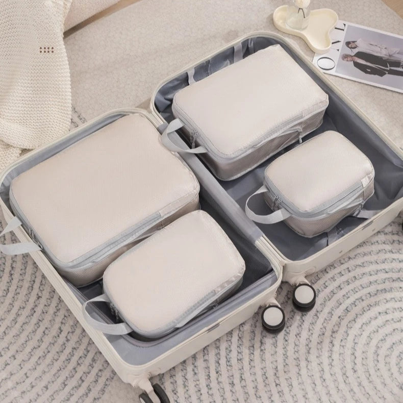 4-Piece Set Travel Clothing Storage Bags Compression Bags Expandable Travel Organizer for Clothing Toiletries Suitcase Organize
