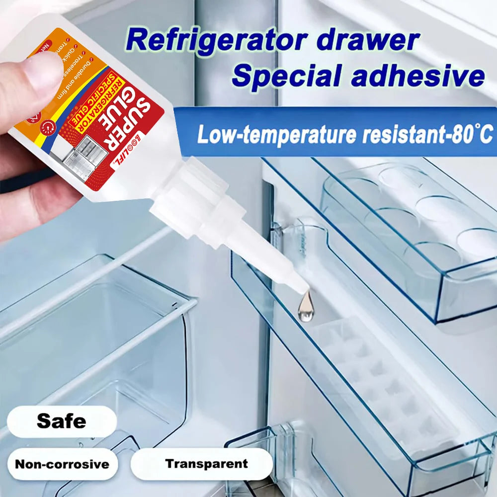 LOOLIFL 20g1-5pcs Special Adhesive for Refrigerator, Cyanoacrylate Adhesive Super Glue, Used for Repairing Refrigerator Drawers.
