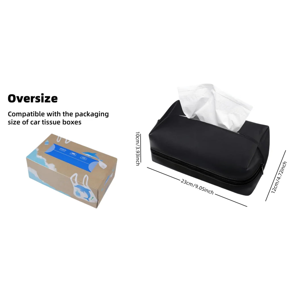 Car Tissue Box, (Large - One Size) Sunshade Seatbackrest Hanging Tissue Box, Car Armrest Box, Car Storage and Organizing Accesso