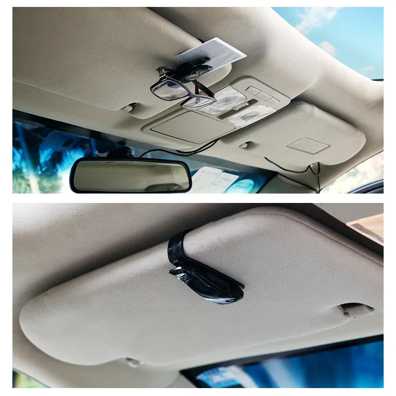 Universal Car Auto Sun Visor Glasses Box Sunglasses Clip Card Ticket Holder Fastener Pen Case Eyeglasses Accessories Interior