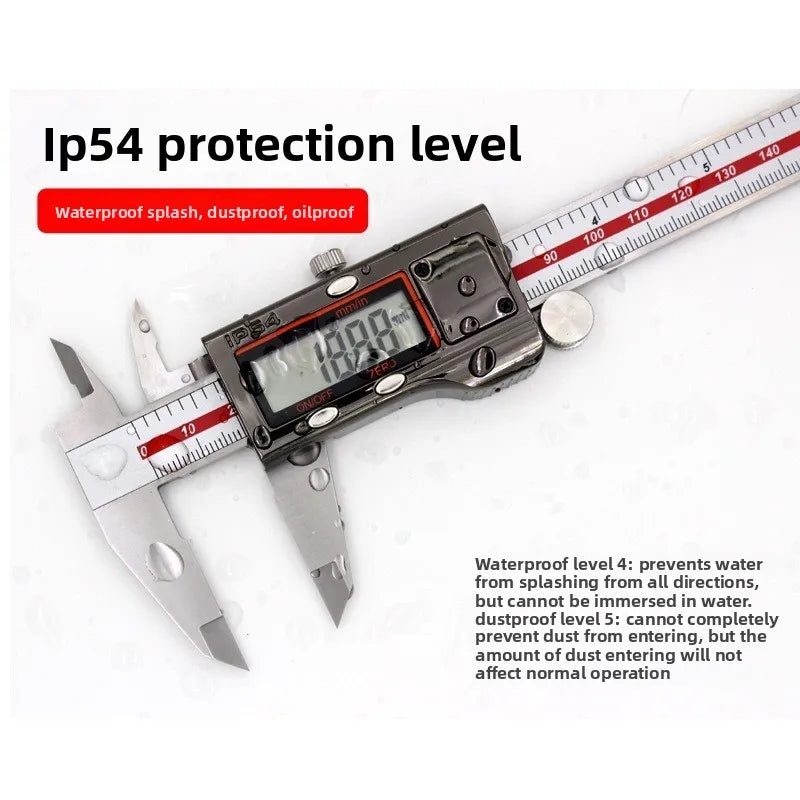 0-150/200/300mm Digital Caliper IP54 Dustproof Waterproof Protection Stainless Steel High Accuracy Industrial Gauge Tool