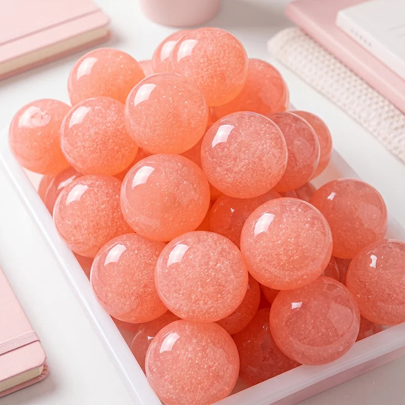 Handmade Peach Slushie Squishy Stress Ball Slow Rising Fidget Stress Ball Clear Jelly Sensory Ball Soft Stress Relief Toy