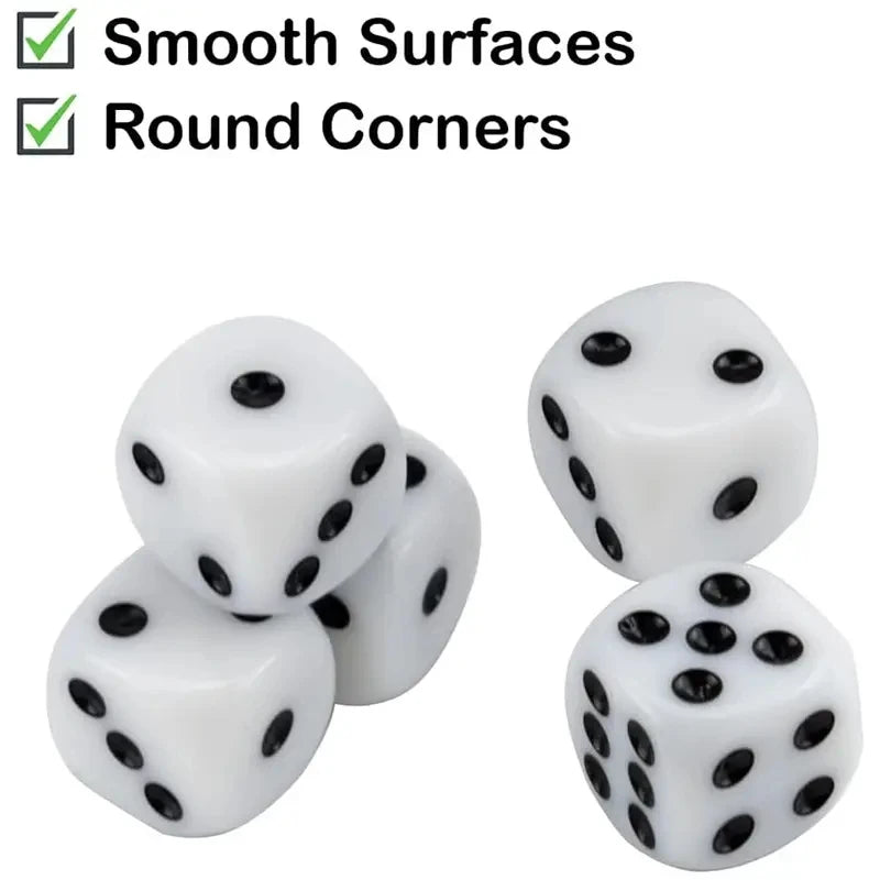 100Pcs/Lot 14/16mm Drinking Dice Acrylic Black Round Corner Hexahedron Dice Club Party Table Playing Games RPG Dice Set