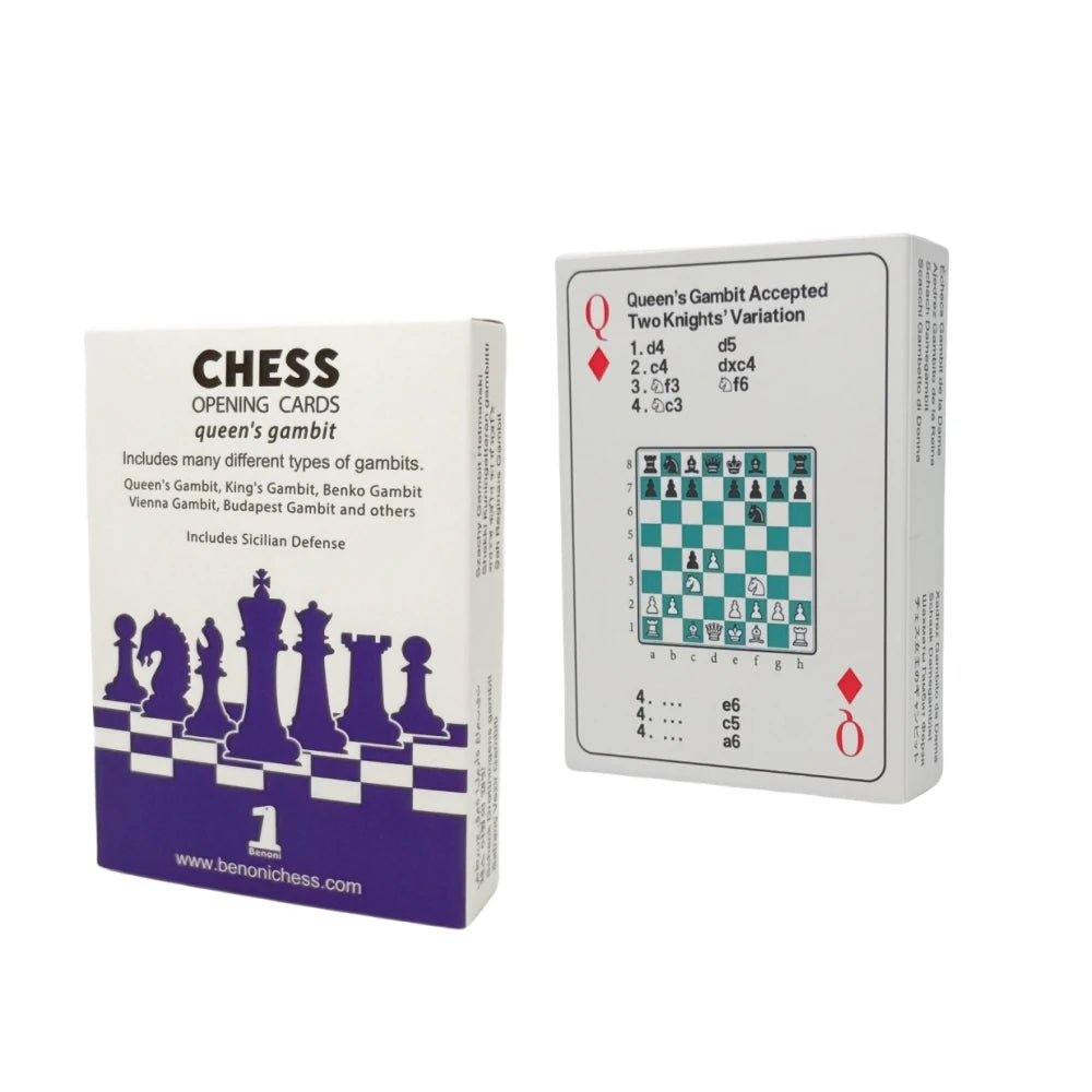 Benoni Chess Openings Cards -  Best gift for chess lovers to study chess strategy, tactics, opening moves
