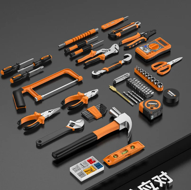 Home Tool Set with Storage Box Complete Household Hardware Tools Kit Gift for DIY
