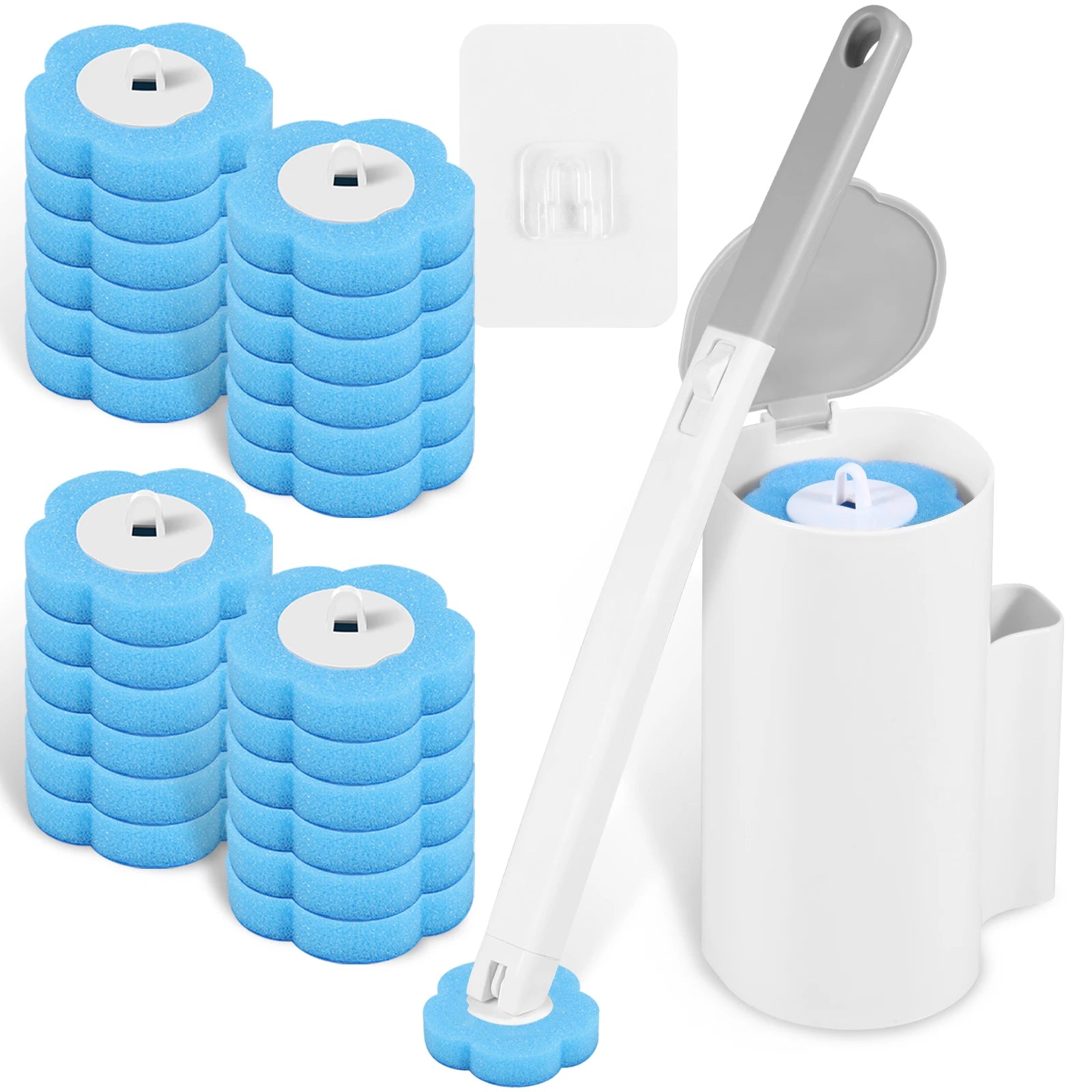 18/36Pcs Disposable Toilet Brush Wall Mounted Toilet Brush with Extended Handle Cleaning Set Replacement Head Wc Accessories New