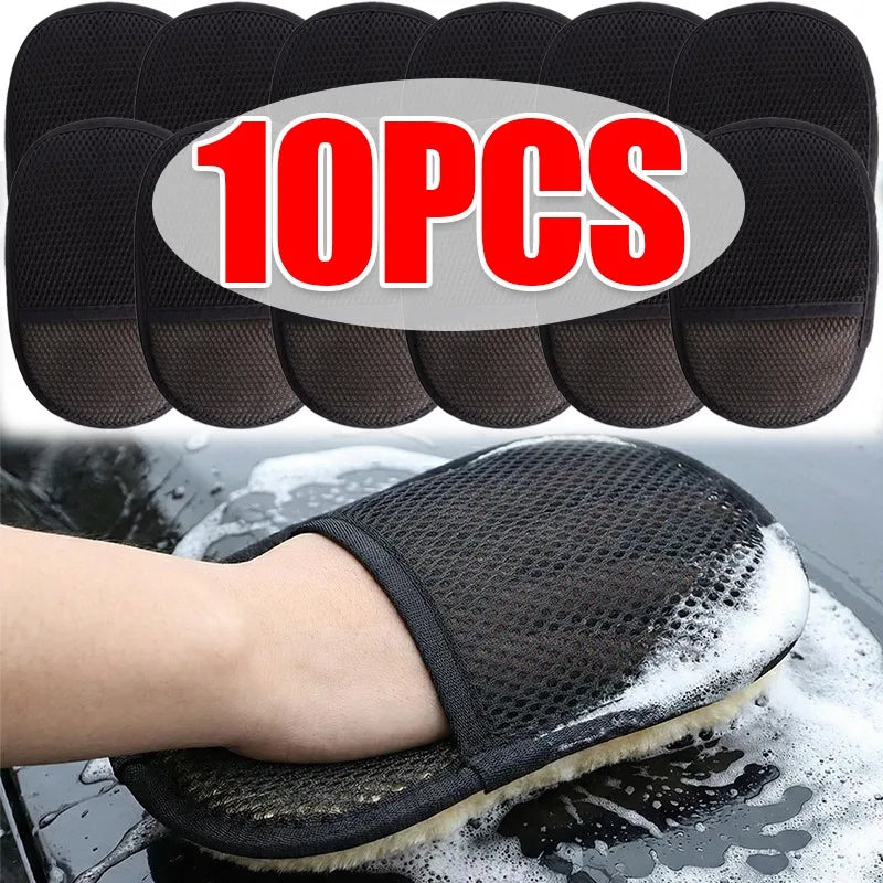 Microfiber Car Wash Gloves Plush Five Finger Design Auto Cleaning Mitt Scratch Free Washing Sponge Detailing Tools Accessories