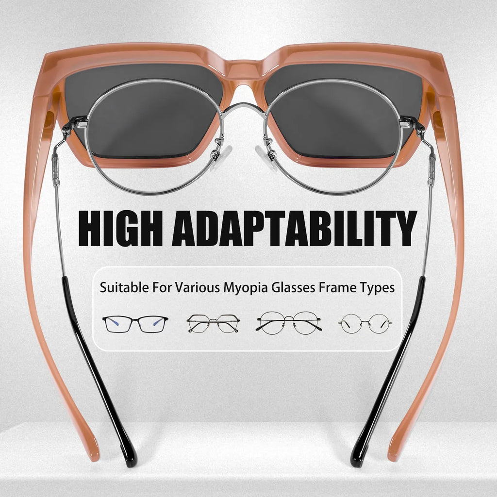 Kapvoe Fitover Sunglasses Polarized Oversized Driving Shades Square Over Sunglasses Men Cycling Glasses Fishing Bicycle Goggles