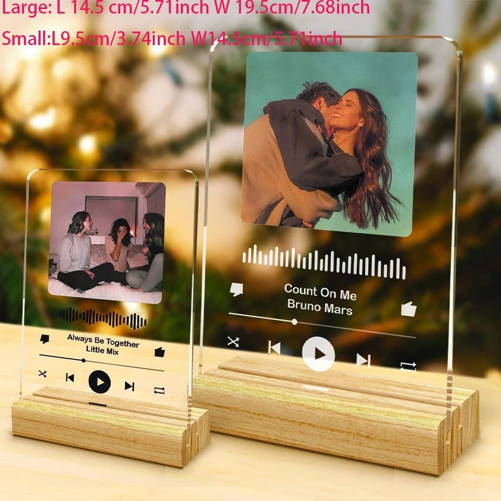 Custom acrylic music plaques and song plaques - personalized album covers for music plaques - a gift for her and him on their an