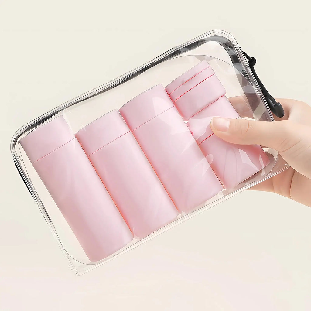 5pcs Travel Cream Dispenser Bottles Set Travel Bottles Toiletry Containers Set, TSA Approved, Travel Essentials