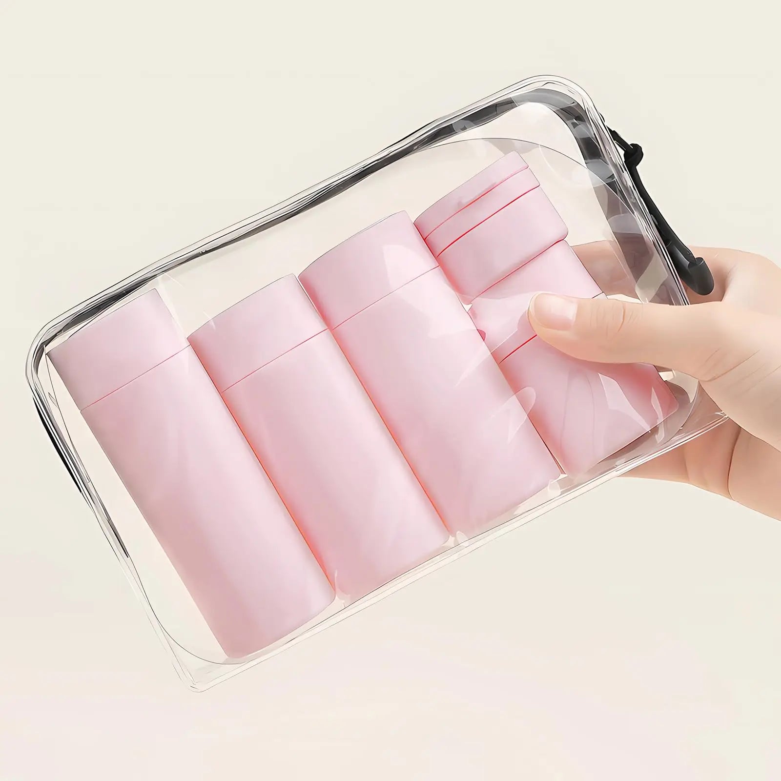 5pcs Travel Cream Dispenser Bottles Set Travel Bottles Toiletry Containers Set, TSA Approved, Travel Essentials