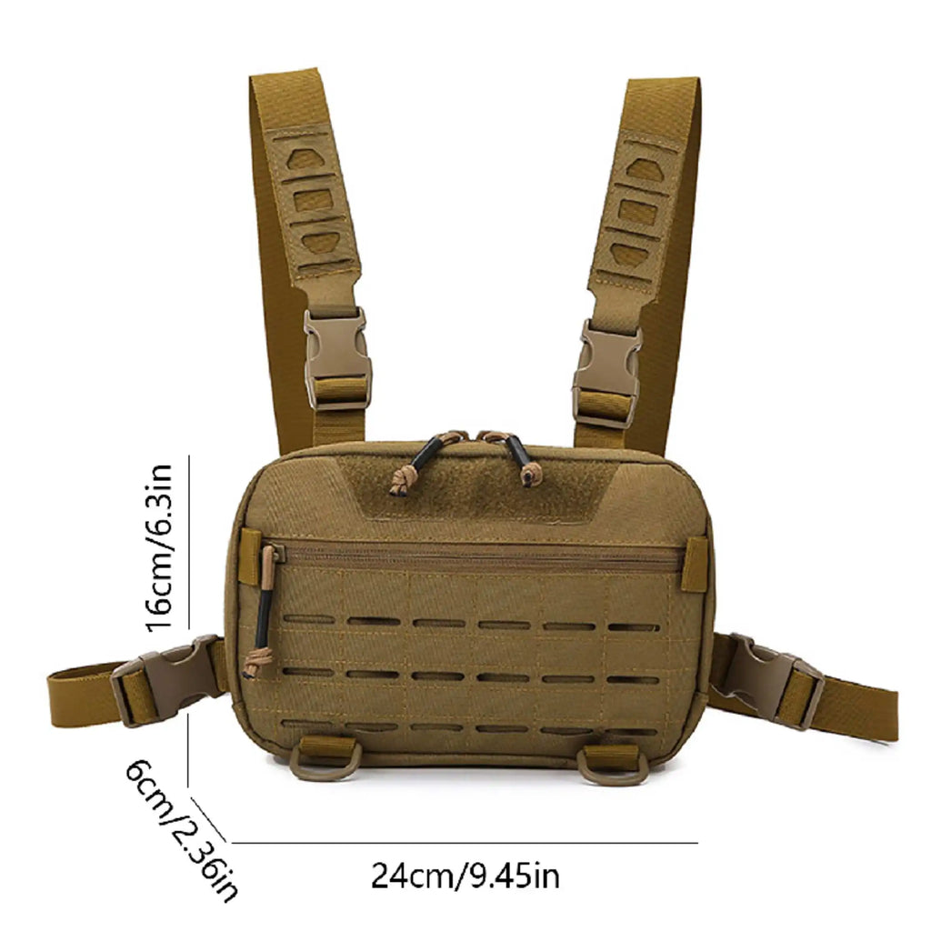 Men's Tactical Molle Chest Bag Outdoor Sports Travel Vest Hiking Trekking Hunting Backpack Fishing Cycling Bags Front Rig Pouch