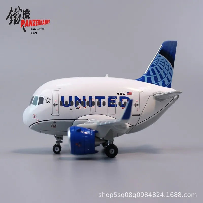 Q-Version Cartoon Airplane All Alloy Airbus American Airlines A321/Delta Air Lines/C919 Aviation Collection Model Airplane