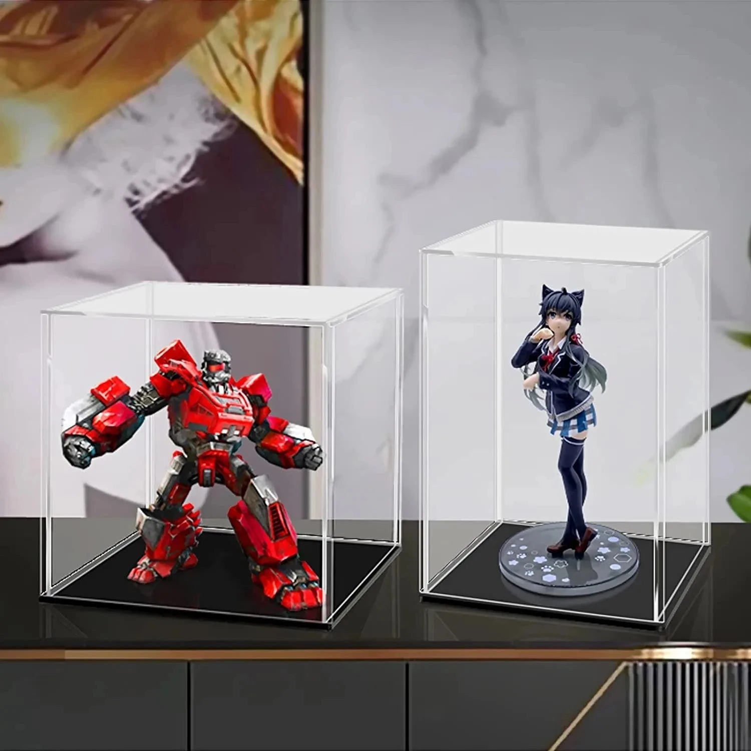Acrylic Display Cabinets for Collections, Assembled Clear Acrylic Boxes for Protect Action Figures, Organizing Model,Dolls