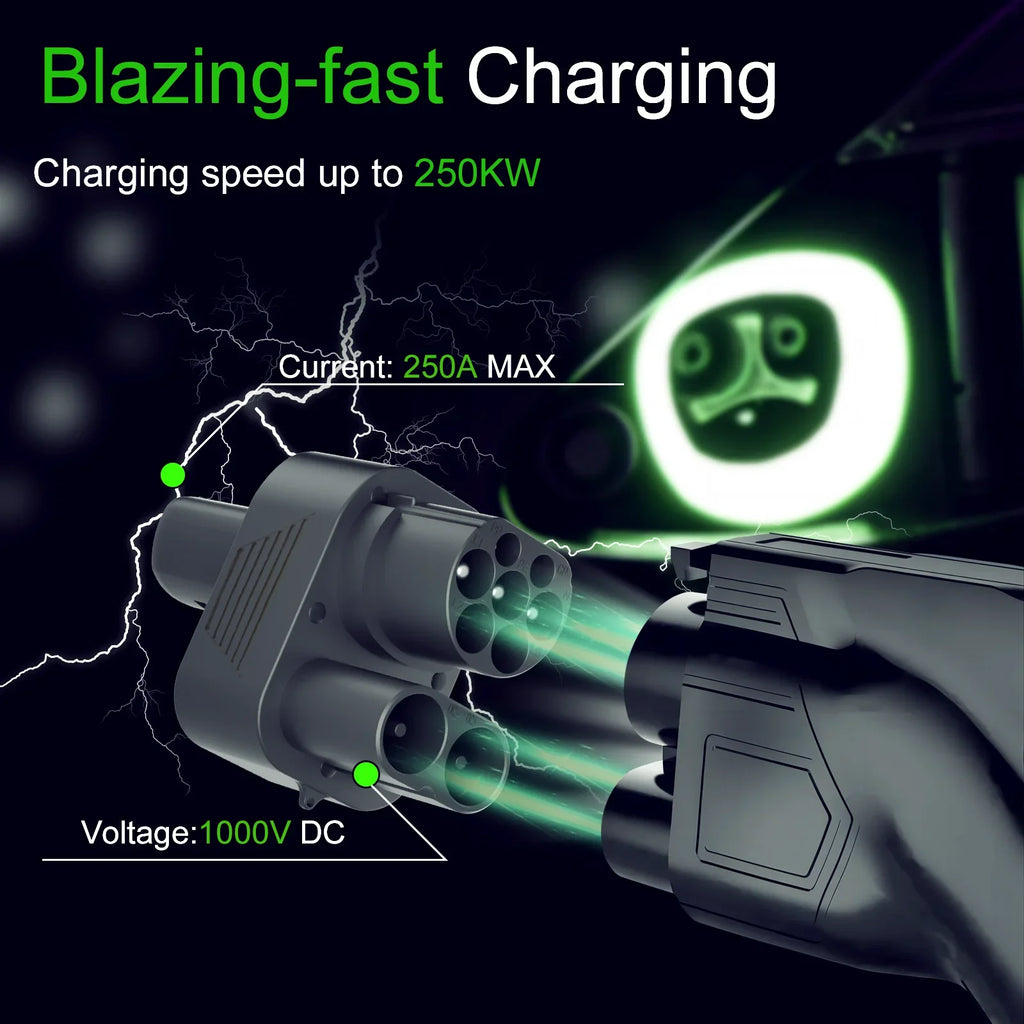 BERET CCS2 to Tesla EV Charger Adapter AC+DC 250A 1000V Electric Vehicle DC Charging CCS2 To Tesla Convertor dc combo 2