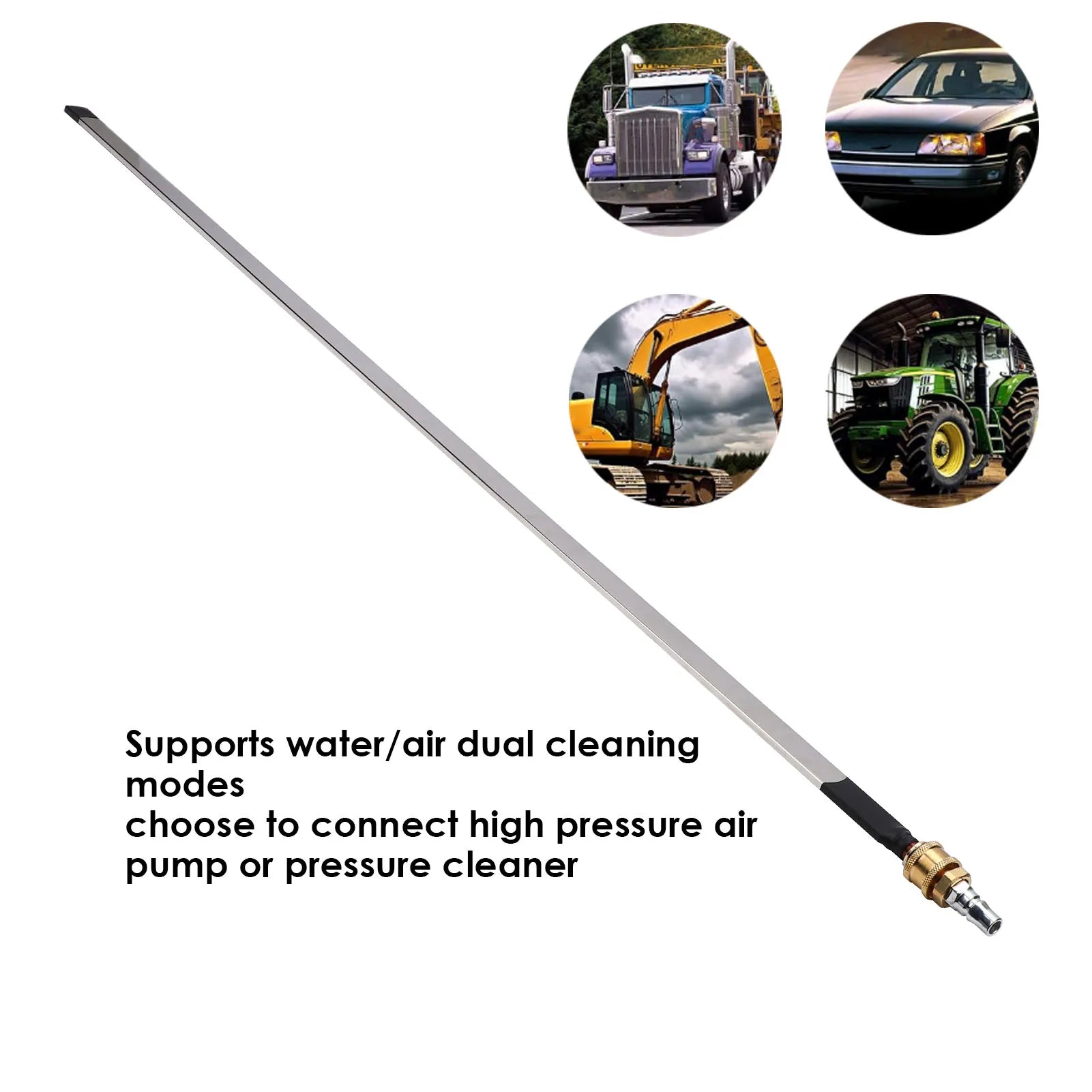 Car Radiator Cleaning Wand 1m 25 Deg Fan Nozzle with Quick Connector Water Air Adapter Radiator Cleaner Tool for Most Pressure W