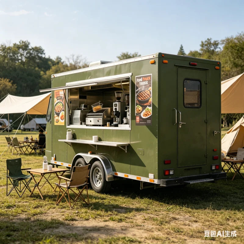Robust Food Trailer Concession Cart With Off Road Tires For Rural Event Access Professional Mobile Catering Vending Business