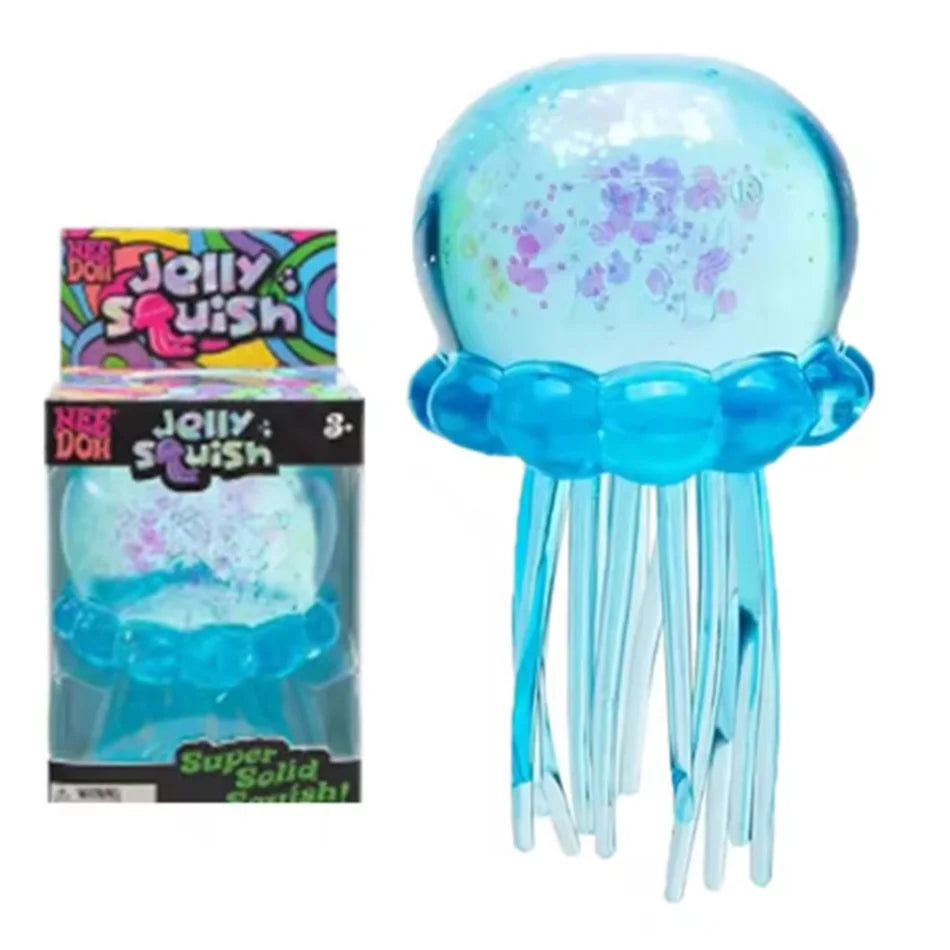 Safe & Odorless Jellyfish Squishy Toy, Soft Transparent Squeeze Fidget Toy, Stress Relief Sensory ToyS for Kids Adults Gifts