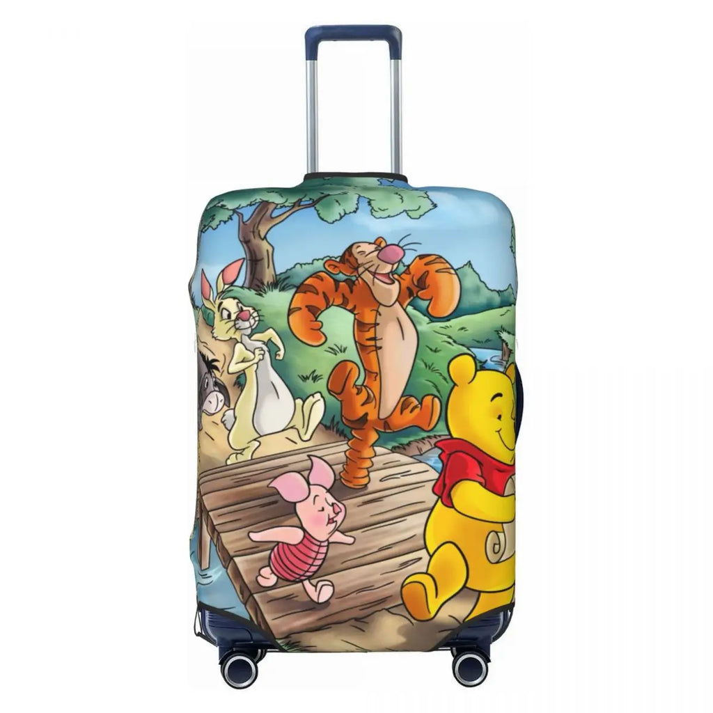 Custom My Friends Cartoon T-Tigger Pooh Luggage Cover Elastic Cartoon Travel Suitcase Protective Covers Suit For 18-32 inch