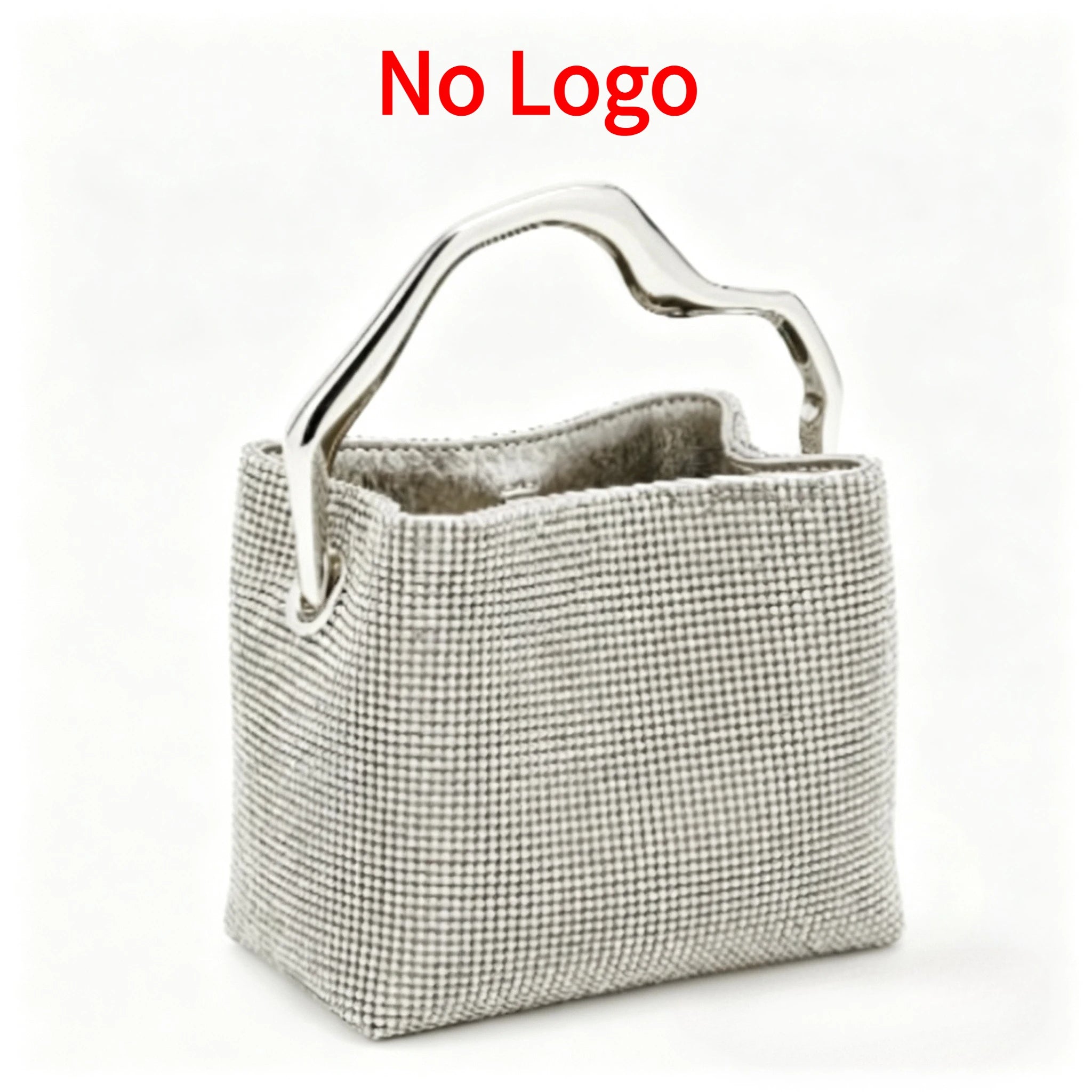 Luxury Satin Bucket Bag Women's Handbag Crystal Shiny Rhinestone Diamond Evening Bag Wedding Party Clutch Purse Crossbody Bag