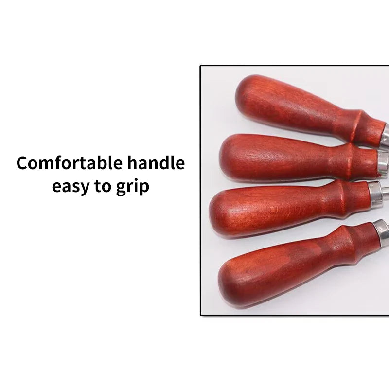 Leather Knife Edge Beveler Sharp Cutting Tool V-shaped Blade Leather Trimming Chipper Handmade DIY Leather Shoveling Tools