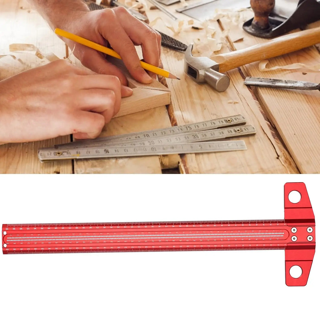 300/400/500/600MM woodworking T-shaped ruler, marking ruler, aluminum alloy line marking gauge, measuring tool