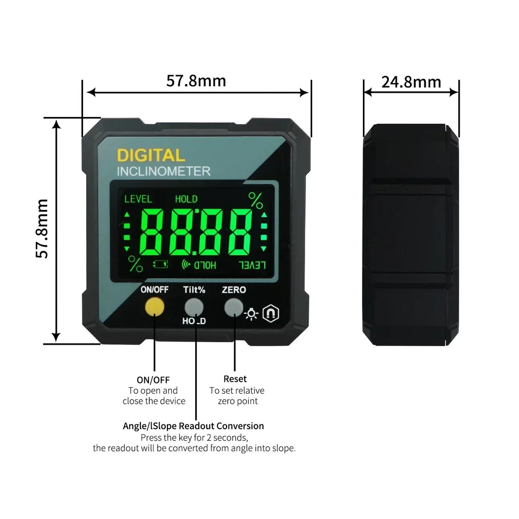 SHANHR Digital Level Box and Angle Finder (Magnetic Base & LCD Display) for Woodworking and Accurate Table/Miter Saw