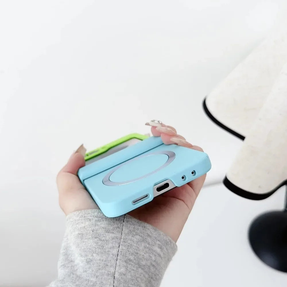 Gradient Color For Magsafe Magnetic Hinge Protection Hard Plastic Phone Case for Samsung Galaxy Z Flip 8 7 FE 6 5 4 3 5G Cover