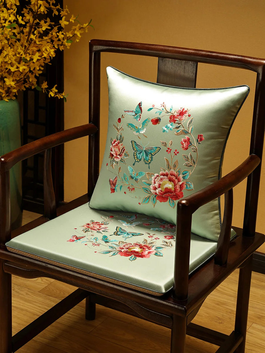 New Chinese-style Foam Chair Cushions Rosewood Sofa Cushion Cover Home Sponge Seat Cushions Embroidered Anti-slip Chair Cushions