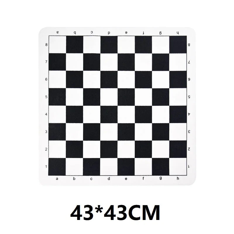 Foldable International Chess Board - 34cm/13.39inch 43cm/16.93inch Leather Fleece Game Chess QLYX01