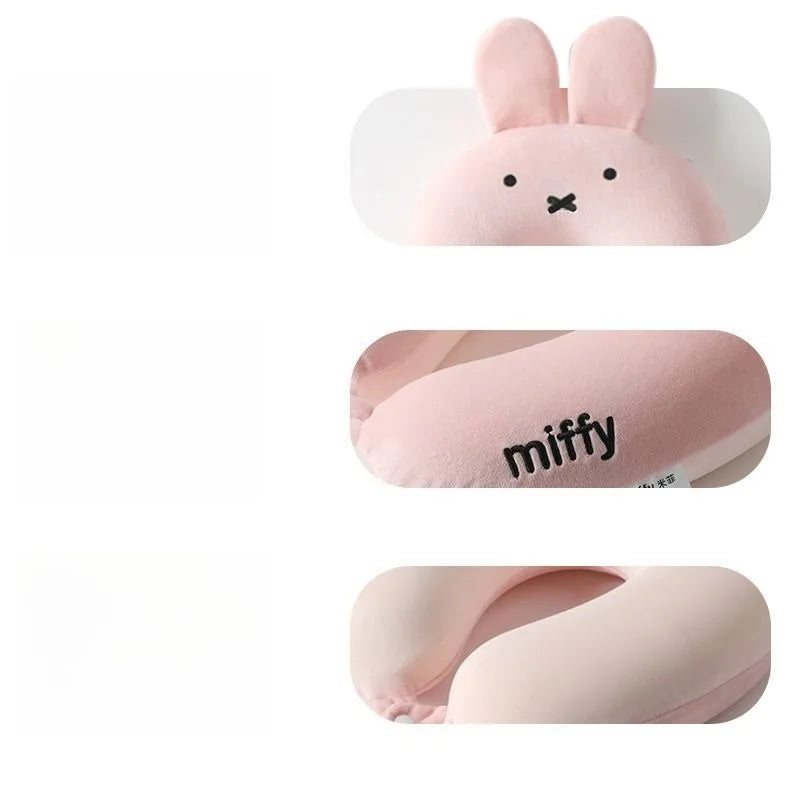 Kawaii New memory foam neck brace slow rebound U-shaped pillow travel Portable by plane high speed rail sleep Good looks Miffy
