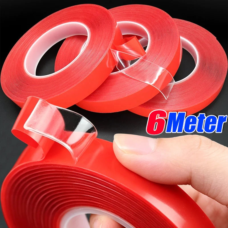 5-30mm Double Sided Adhesive Tape trong Viscosity Transparent Polyester Resin Tapes No Traces Fixed Stickers for Home Office