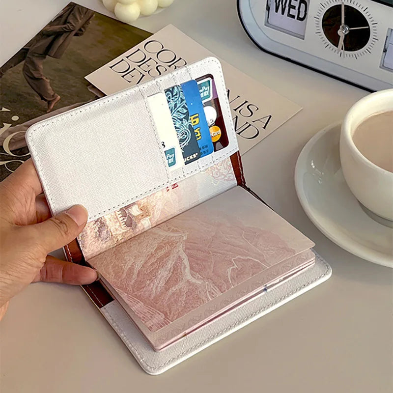 New Japanese Anime Cartoon Passport Holder Cover Women Men Travel Essentials Passport Wallet Air Ticket Credit Card Holder Case