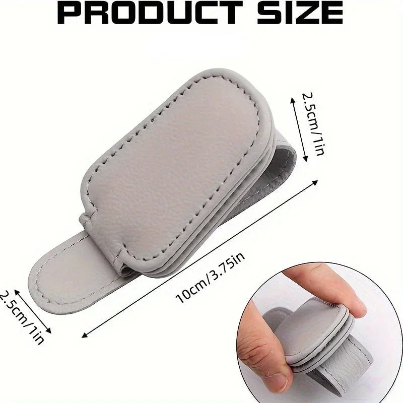 1Pcs Sunglasses Holder Is Suitable for Car Sunshades Magnetic Leather Sunglasses Clip and Ticket Clip Car Sunshade Accessories