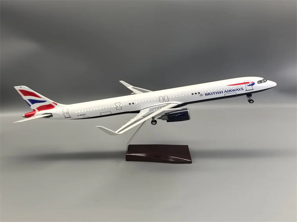 Airplane Resin 1/100 Scale 321neo A321 Neo British Airways Airlines Model 44cm Aircraft Model Plane Kit toys boys kids Gifts