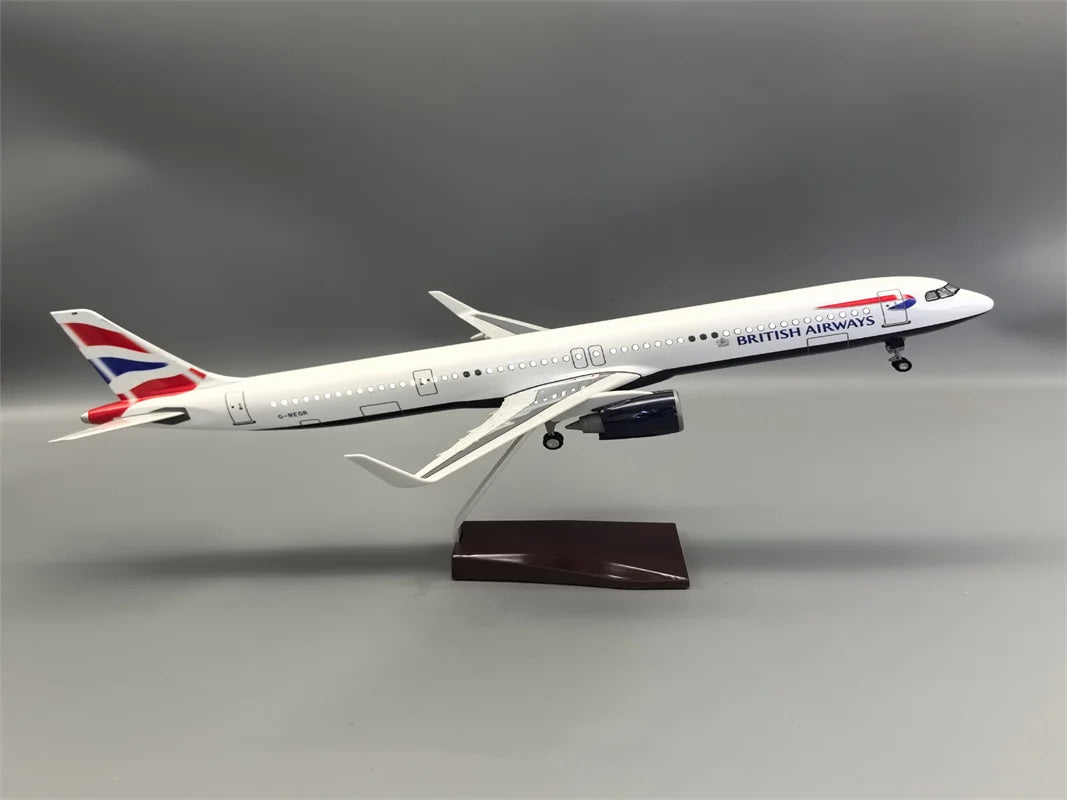 Airplane Resin 1/100 Scale 321neo A321 Neo British Airways Airlines Model 44cm Aircraft Model Plane Kit toys boys kids Gifts