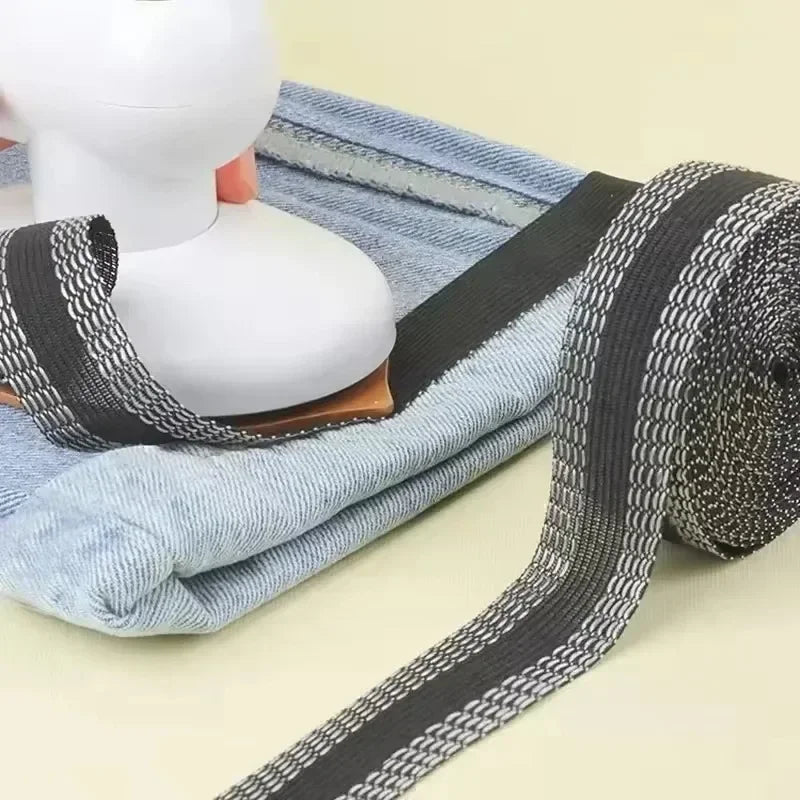 50M Self-Adhesive Pants Hem Paste Tape Trouser Edge Paste Iron-on Pant Shorten Repair Jean Hemming Tape For DIY Sewing Fabric