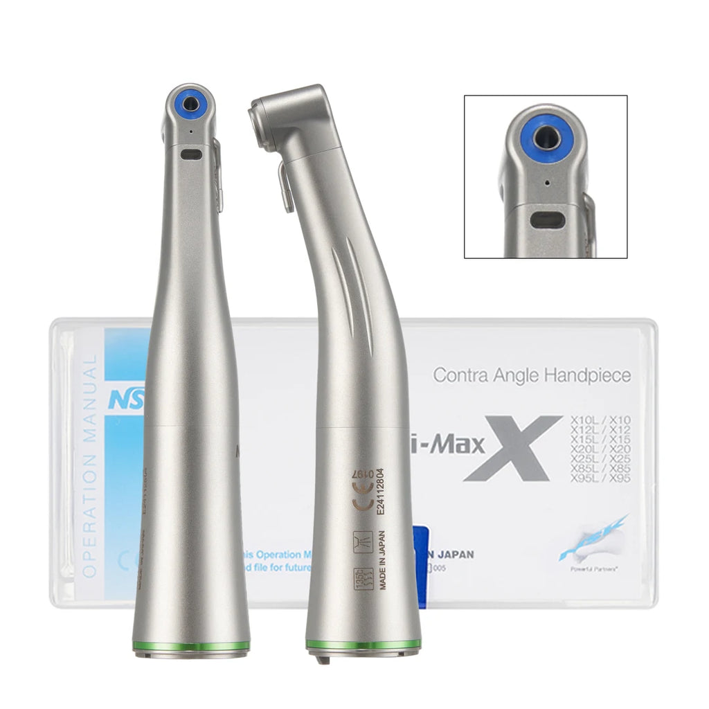 NSK Red Rings Ti Max X95L contraangulo Dental 1:5 Increasing Speed Handpiece Against Contra Angle LED Optic Fiber Quattro Spray