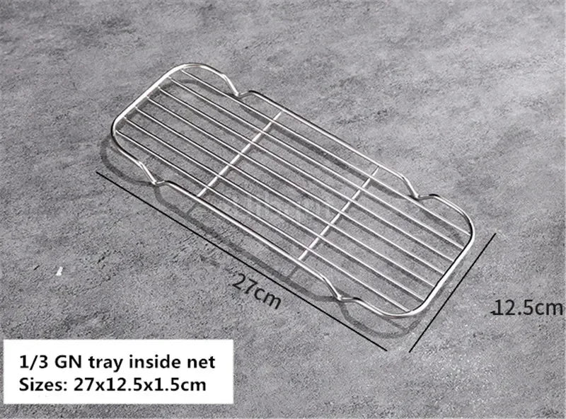 stainless steel GN tray rack BBQ Grill Meshes Oven Net Wire Steaming Kebab Barbecue Mesh Kitchen bread cold rack Baking rack