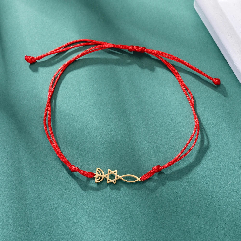 Dawapara Messianic Seal of Jerusalem Bracelet Jewish Star of David Menorah Religious Judaism Hanukkah Gifts Stainless Steel