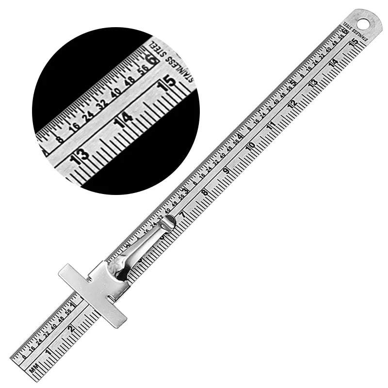 Toolstar Wedge Taper Ruler Stainless Steel 0-150mm Feeler Gauge Depth Ruler Hole Inspection For Measurement Tool Thickness
