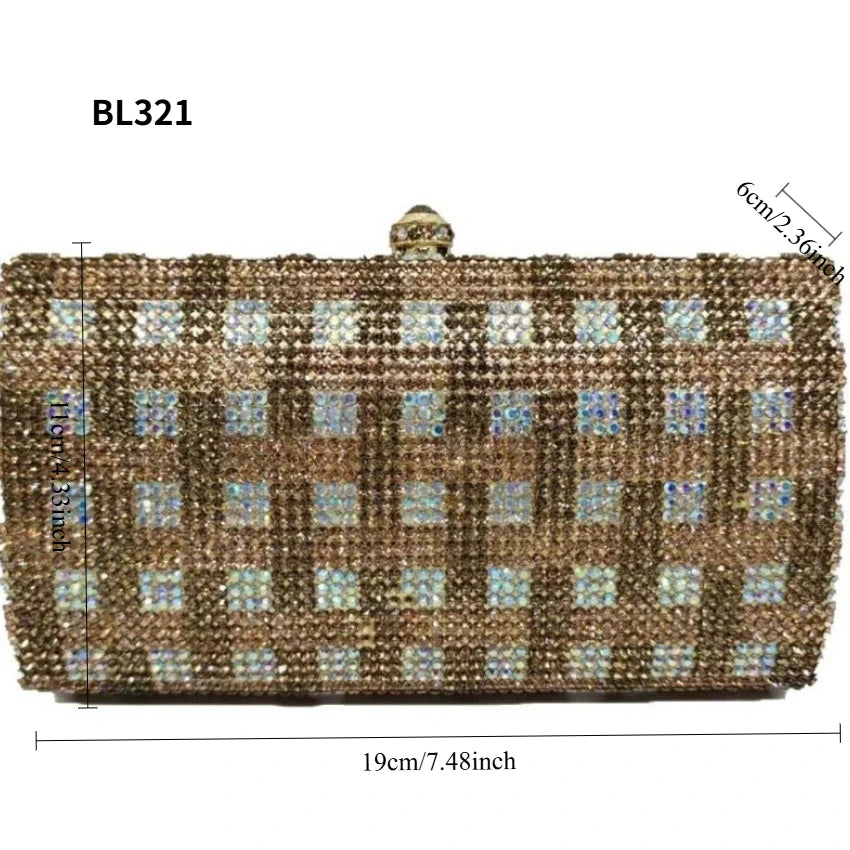 2026 Sparkly Diamond Dinner Bag Hollow Rhinestone Banquet Clutch Bag Women Evening Party Wedding Bridal Purse Rhinestone Handbag