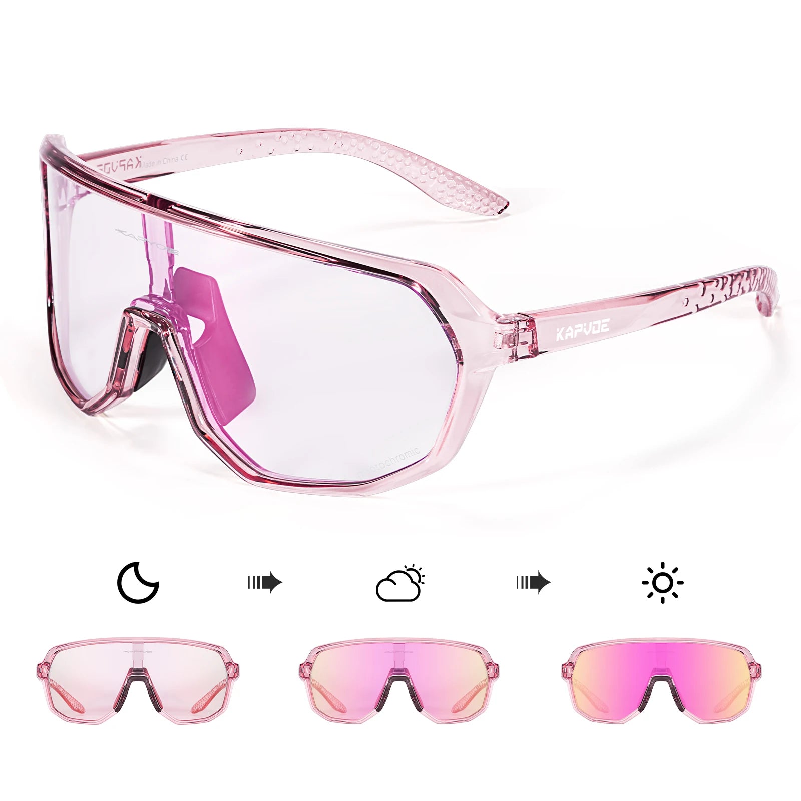 Photochromic Cycling Sunglasses Kapvoe Women Man Luxury Gold Glasses Driving Fishing Fashion Travel Golf Women Bike Goggles