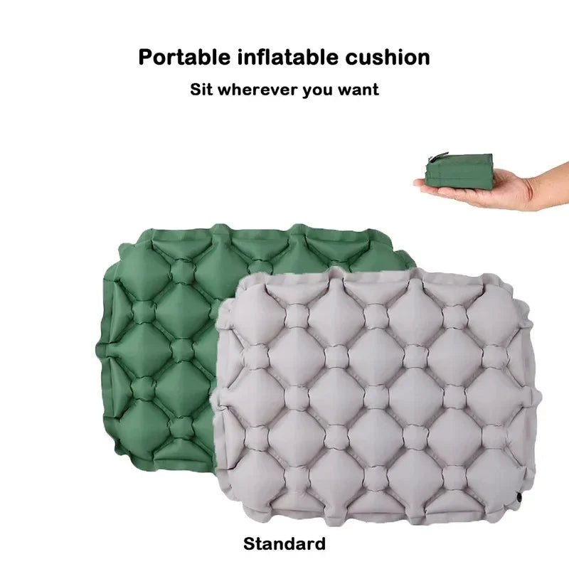 Portable Inflatable Seat Cushion Lightweight Travel Air Sitting Pad Moisture and Water Resistant Camping Chair Mat for Outdoor