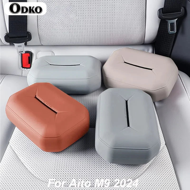 For Aito M9 2024 Silicone Car Tissue Box Hanging Tissue Bag Accessories Car Accessories Interior